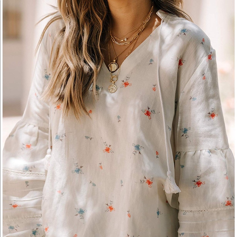 Amazon THE DROP floral Loose Fit V-Neck top